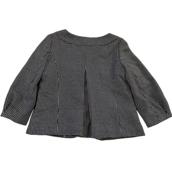 Ann Taylor Black White Dot Suit Blazer 3 Button Puff Sleeve Jacket - 4 - Picture 8 of 10